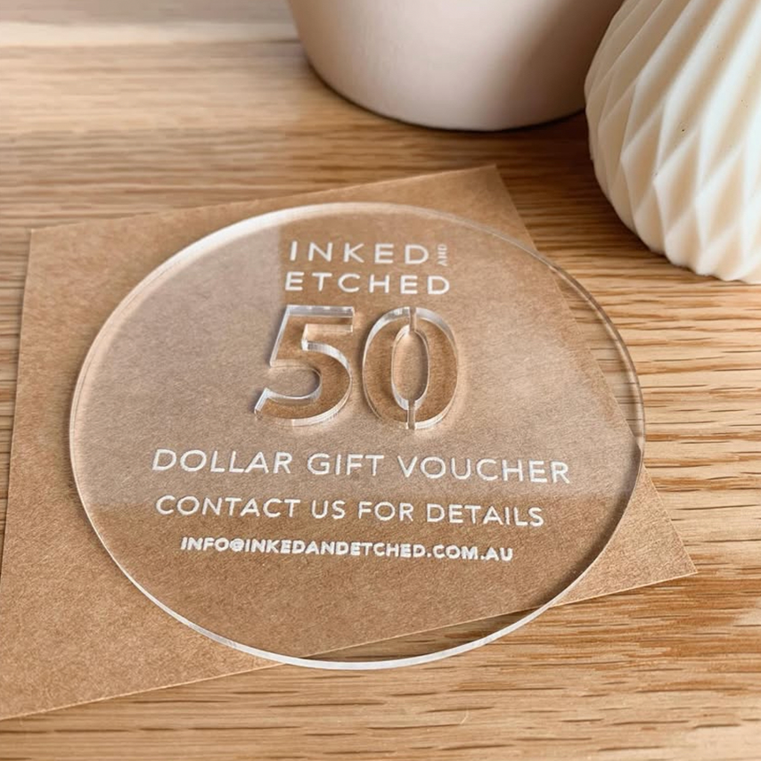 Custom Acrylic Gift Vouchers