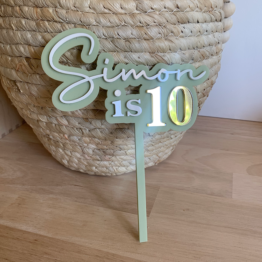 Birthday Cake Topper Text Only