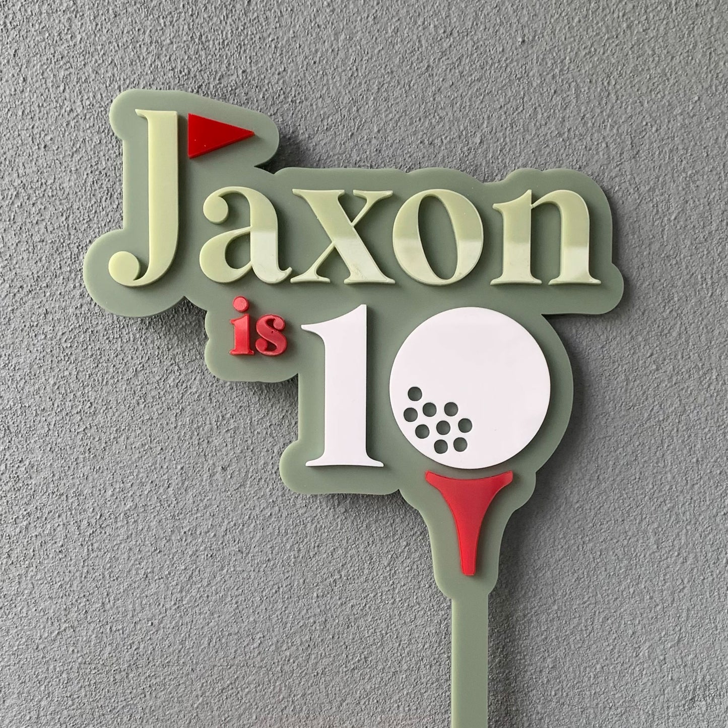 Golf Cake Topper with Name and Age