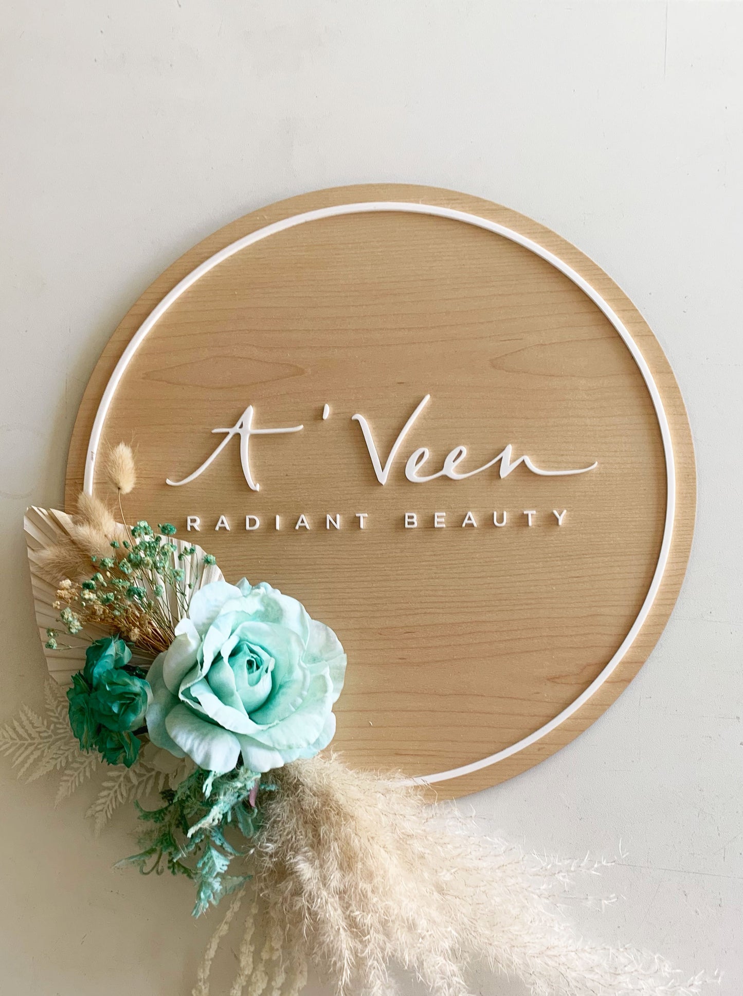 Business Signage with Branded Floral Display