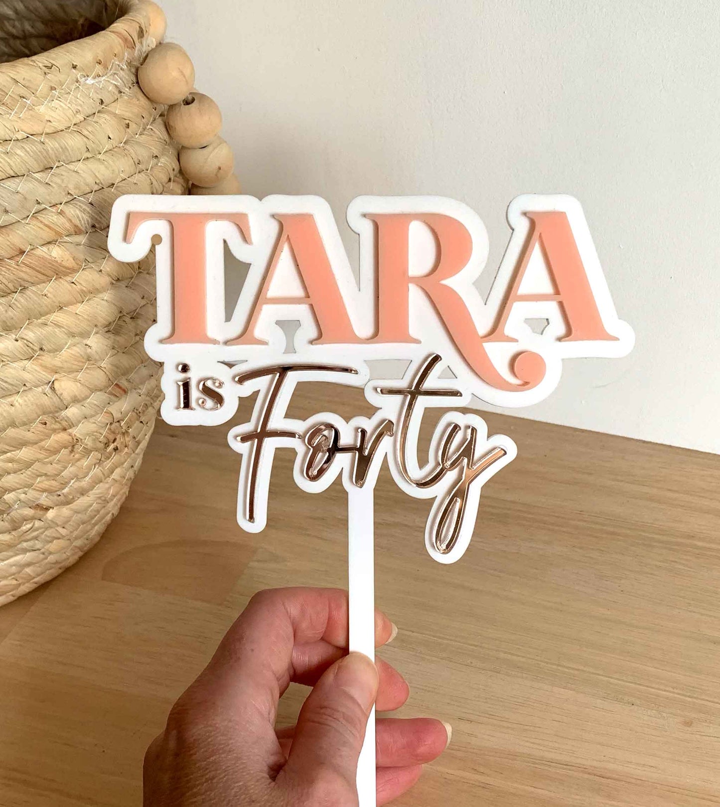 Any Age Cake Topper - Any text