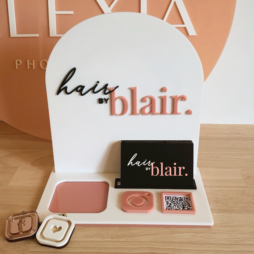 Luxe Social Media and Business Card Station