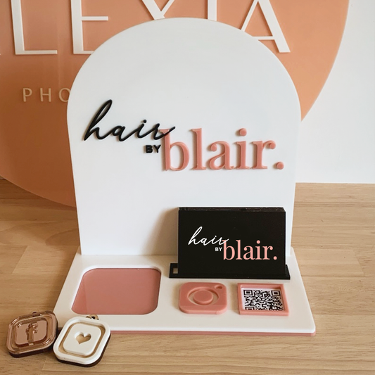 Luxe Social Media and Business Card Station