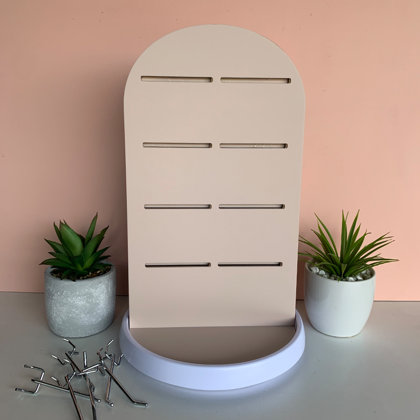 Rotating Display Stand with hooks - Timber or Acrylic