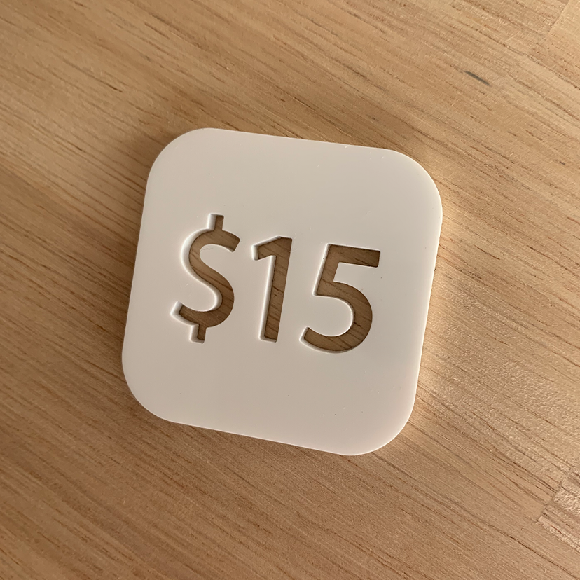Medium Acrylic Price Tags with Cutout Numbers