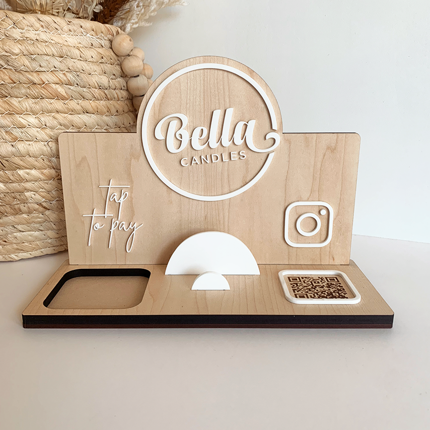 Business Card Holder & QR Stand