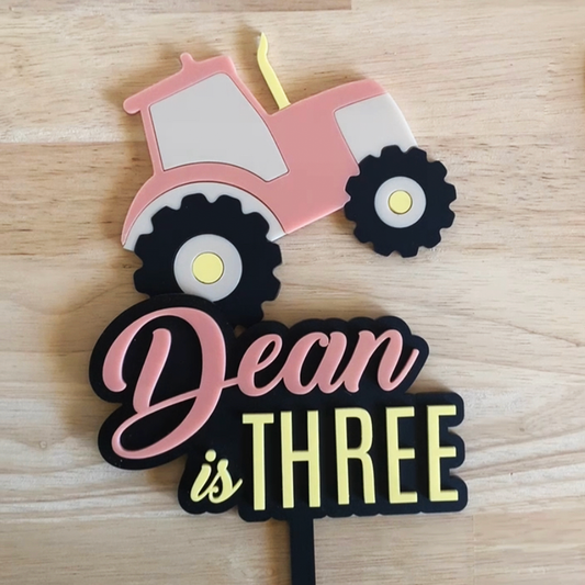 Tractor/Farmer Cake Topper - Two Piece Set