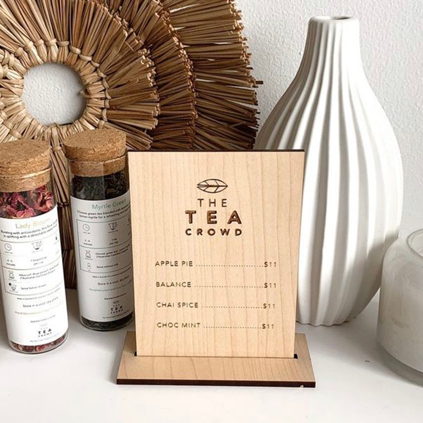 Etched Timber Sign with Base