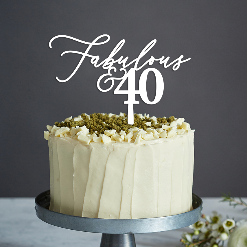 Fabulous & 40 Cake Topper - Any Text