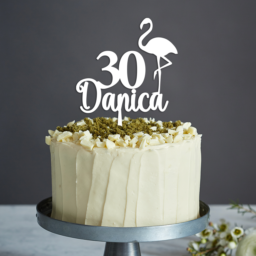 Flamingo Cake Topper - Any Text