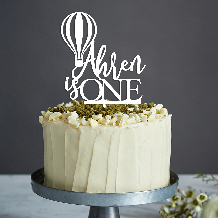 Hot Air Balloon Cake Topper - Any Text