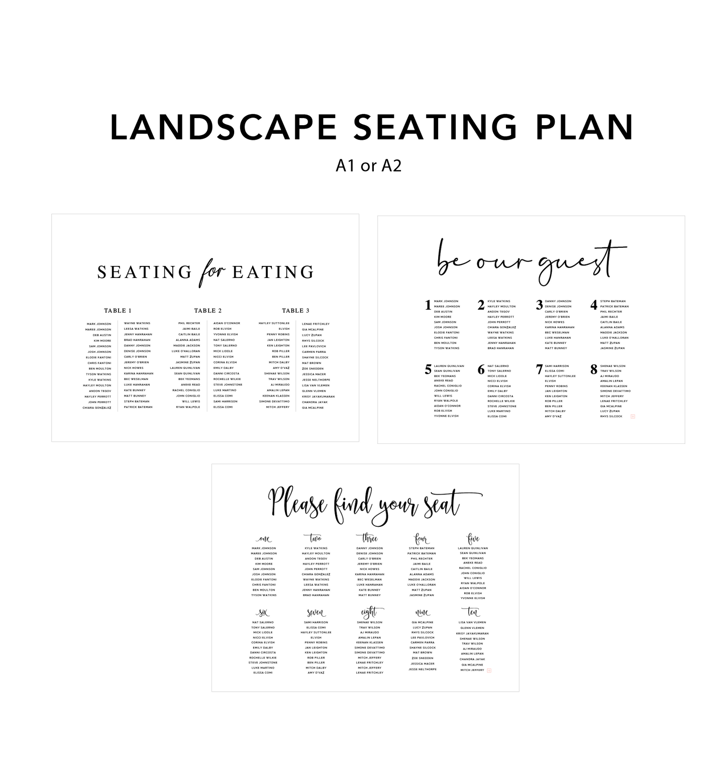 Foam Board Seating Plan