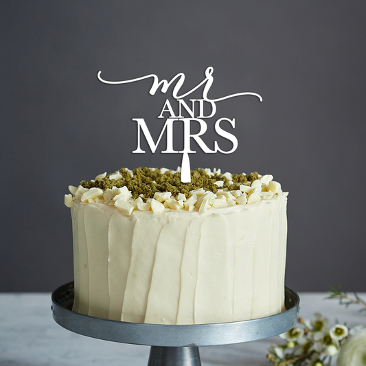Mr & Mrs Cake Topper Style 2 - Any Text