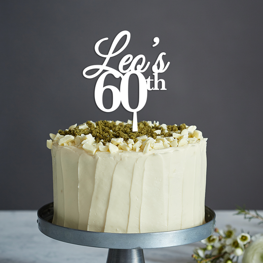 Leo's 60th Cake Topper - Any Text