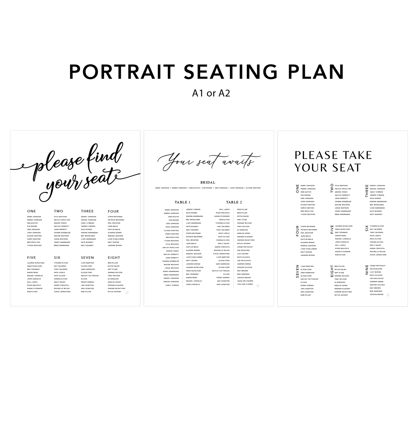 Foam Board Seating Plan