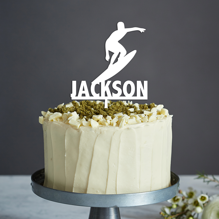 Surfer Cake Topper - Any Text