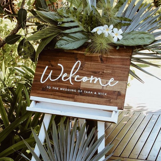 Personalised Timber Welcome Sign For Hire