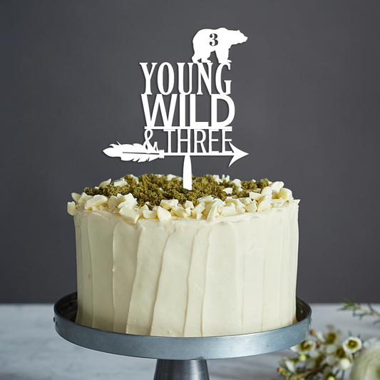 Young Wild & Three Cake Topper Style 2 - Any Text