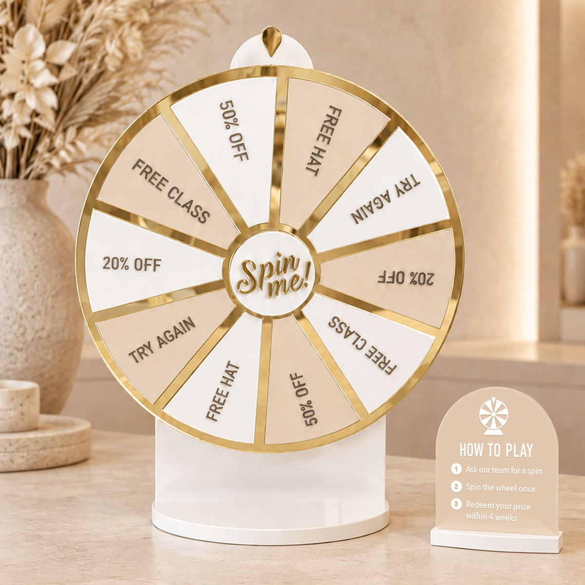 Spin The Wheel – Luxury Custom Acrylic Prize Wheel & Mini Sign
