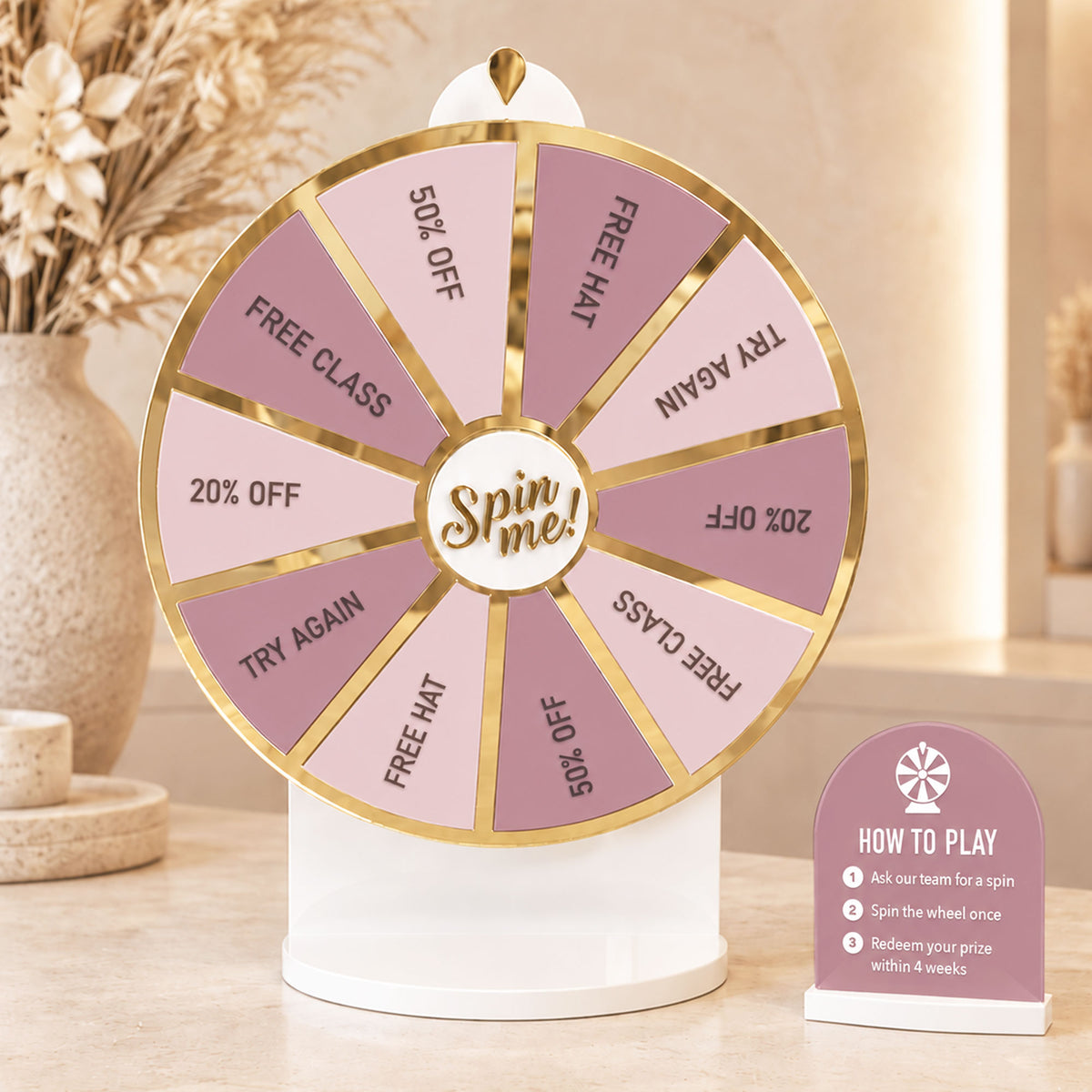 Spin The Wheel – Luxury Custom Acrylic Prize Wheel & Mini Sign