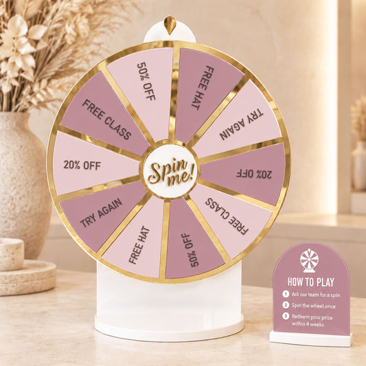 Spin The Wheel – Luxury Custom Acrylic Prize Wheel & Mini Sign