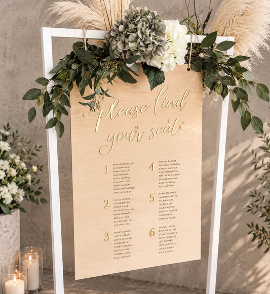 Engraved Timber Seating Plan