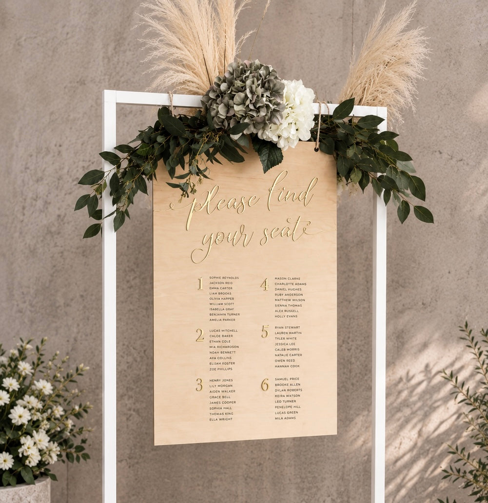 Engraved Timber Seating Plan