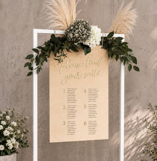 Engraved Timber Seating Plan