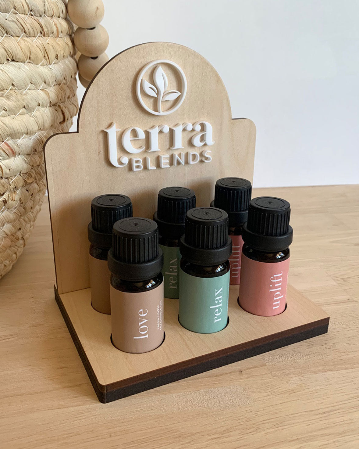 Essential Oil or Beauty Product Display Stand - Timber or Acrylic