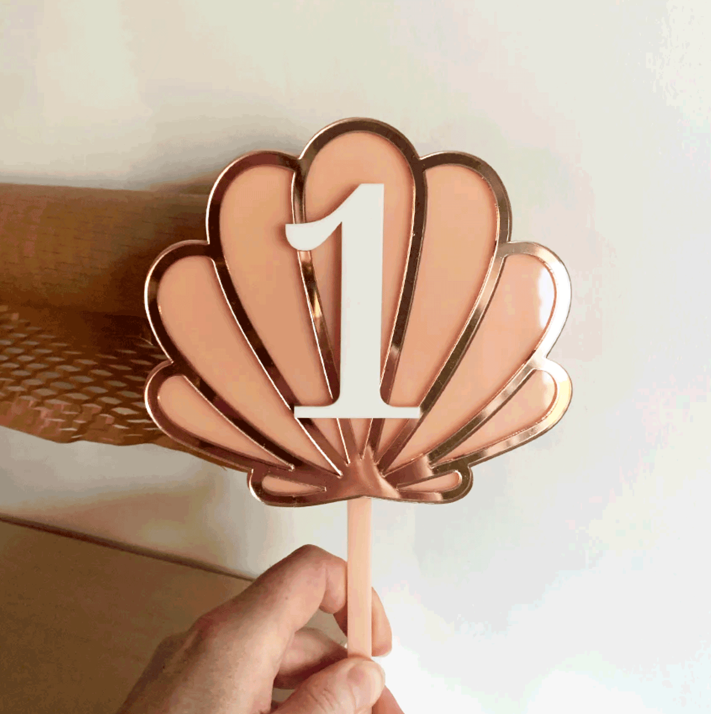 Clam Shell Cake Topper with name or age