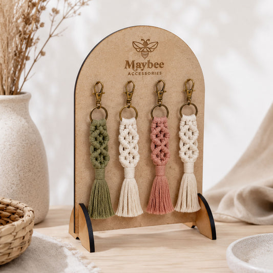Custom Timber Keyring Holder with 4 Hooks