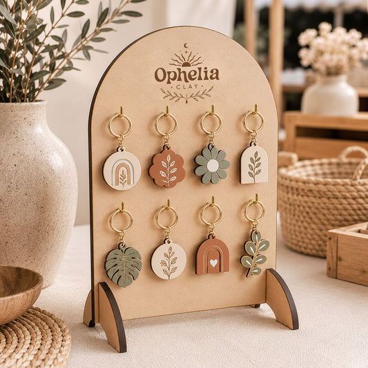 Custom Timber Keyring Holder with 8 Hooks