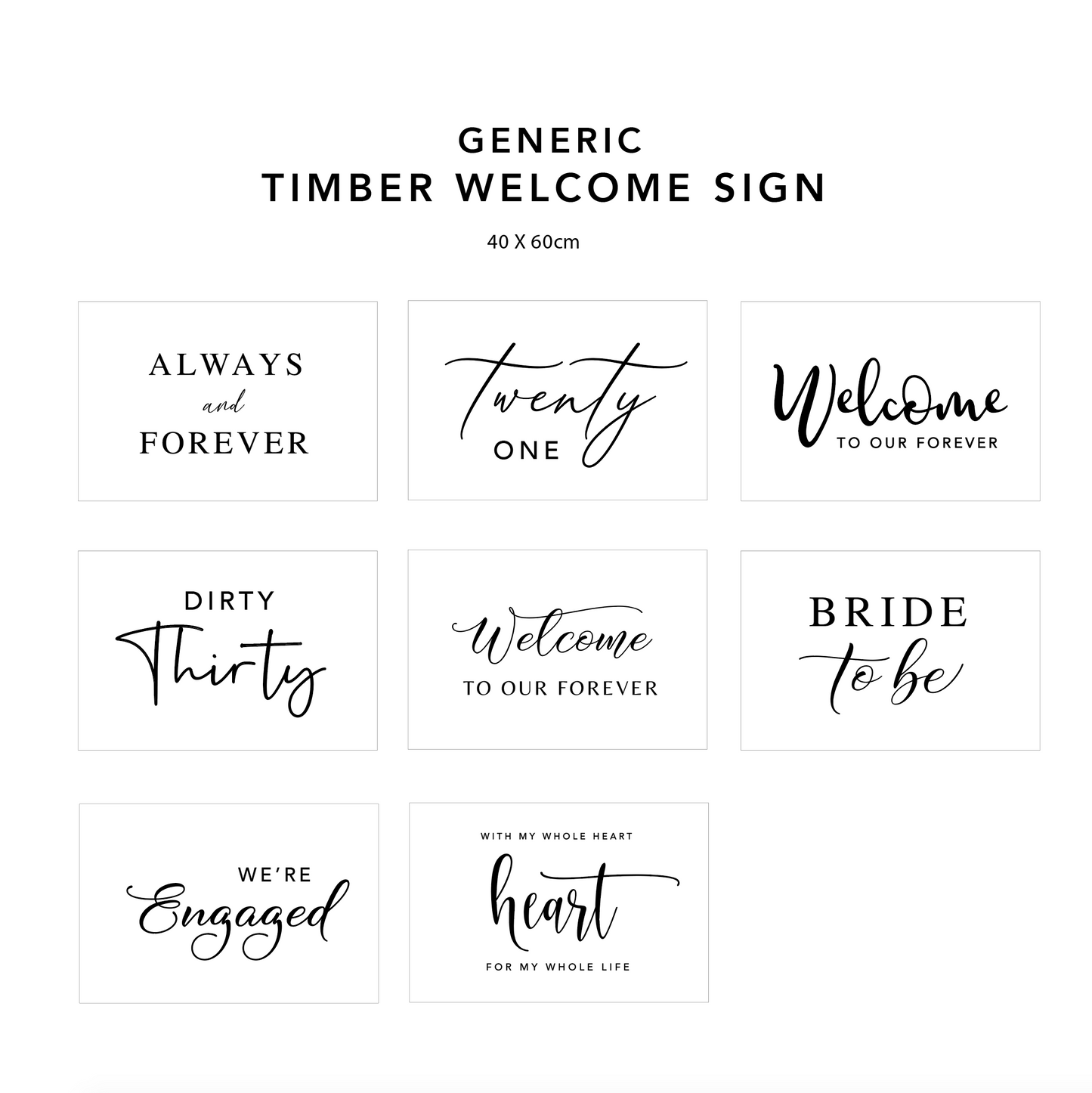 Non-personalised Timber Welcome Signage