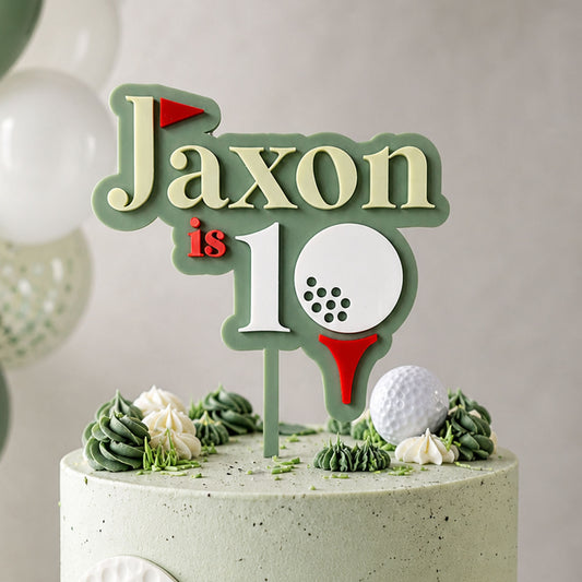 Golf Cake Topper with Name & Age