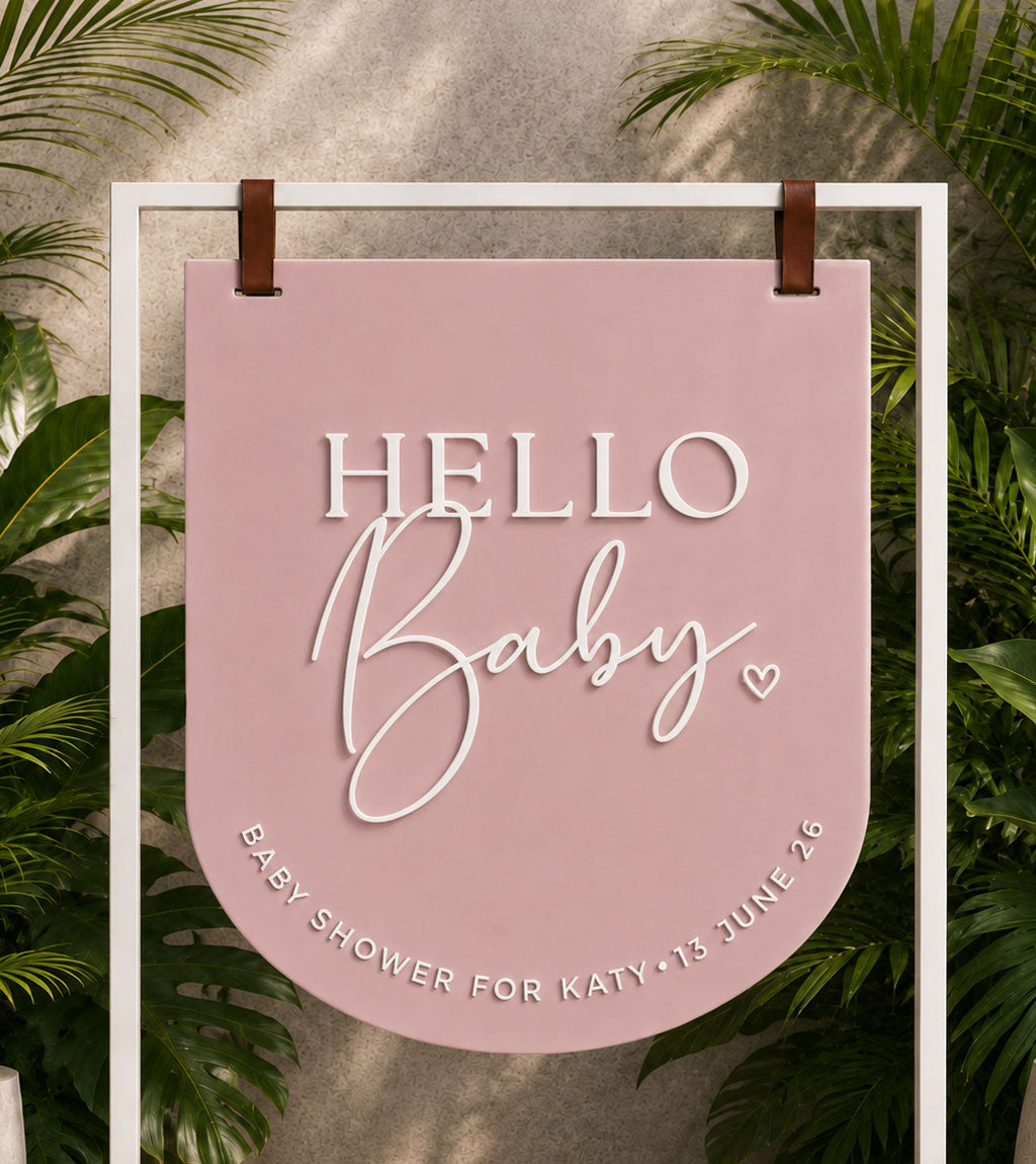 Hello Baby Baby Shower Signage