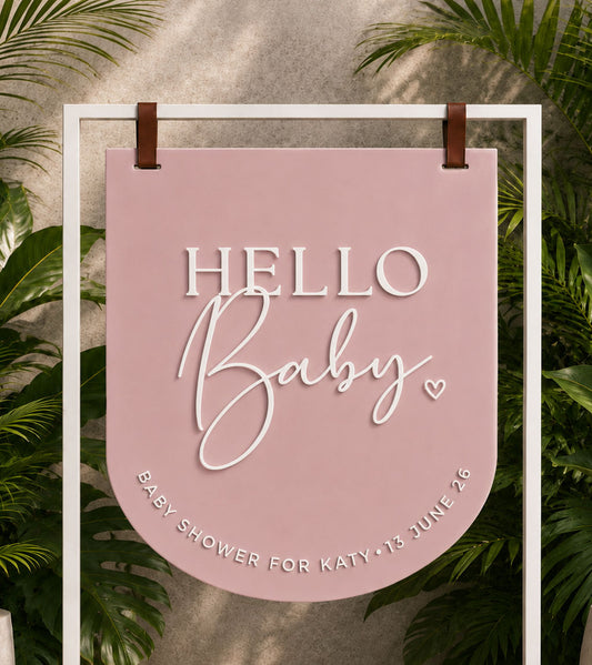 Hello Baby Baby Shower Signage