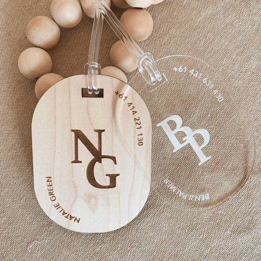 Luggage Tags - Clear or Timber