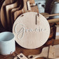 Boho Timber & Acrylic Name Roundie