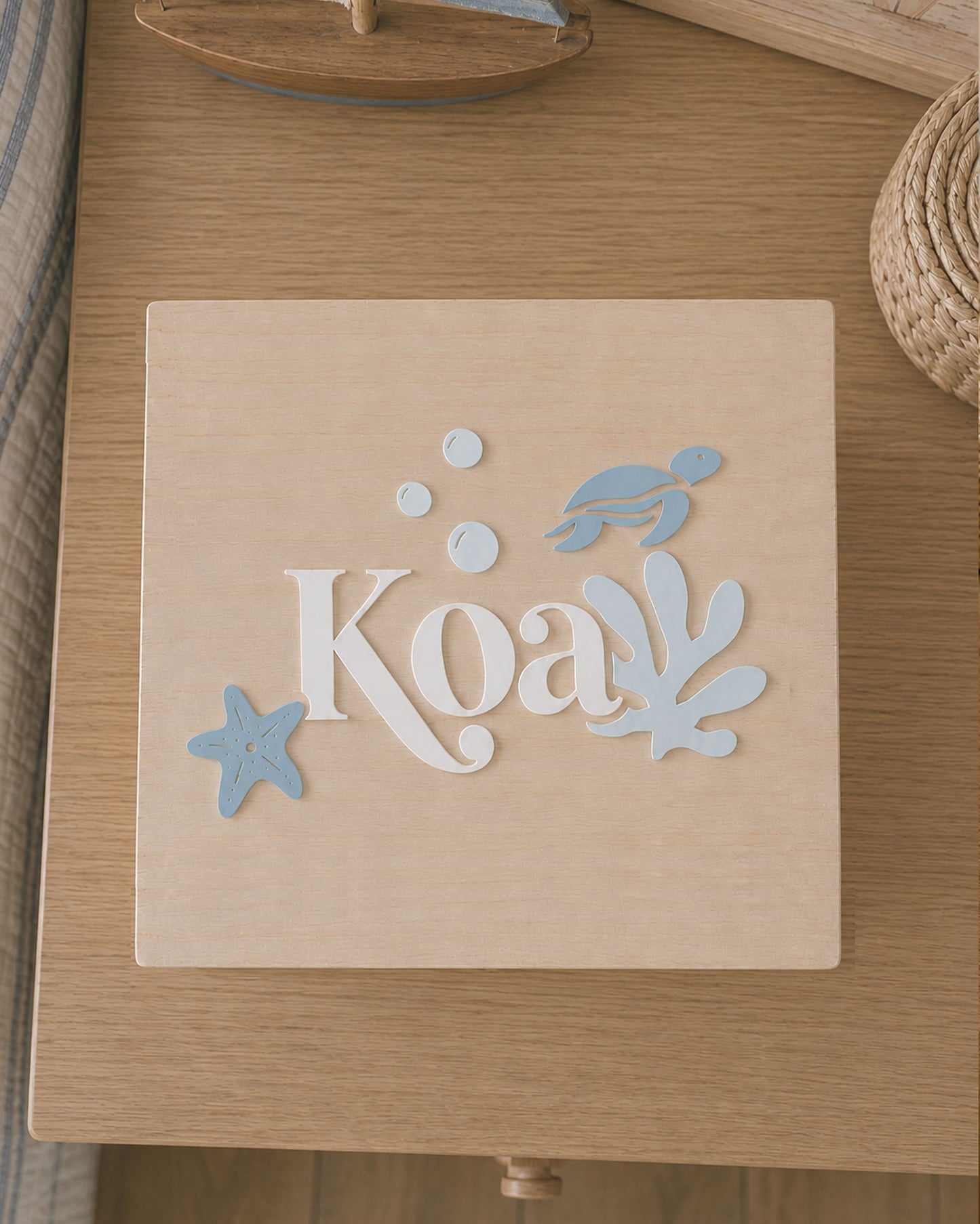 Personalised Ocean Theme Wooden Box