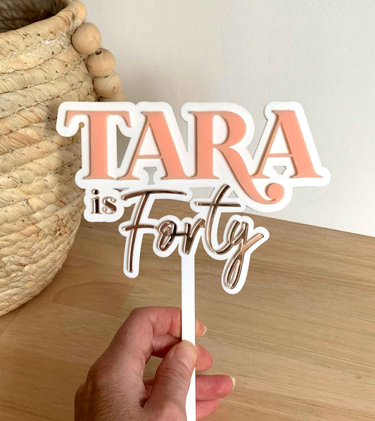 Any Age Cake Topper - Any text