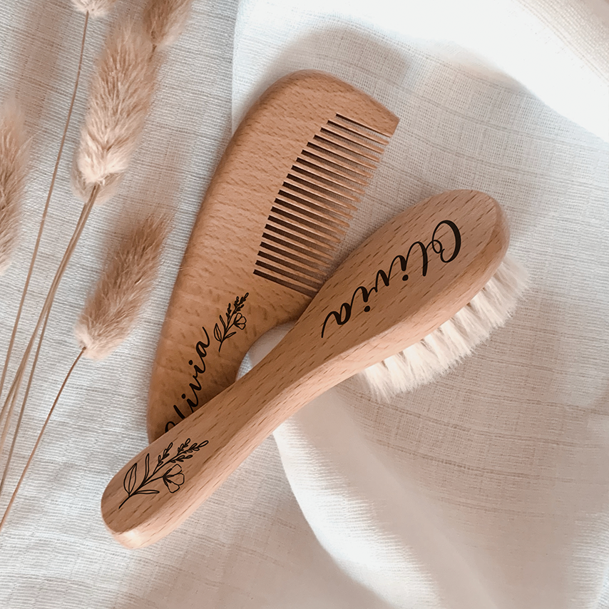 Personalised Babies Brush & Comb Set