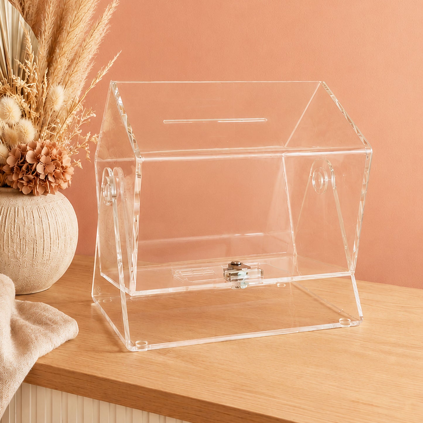 Acrylic Raffle Drum Rotating Barrel Prize Draw Competition Box Fundraiser Event Small Business Promotional Giveaway Ticket Holder Clear
