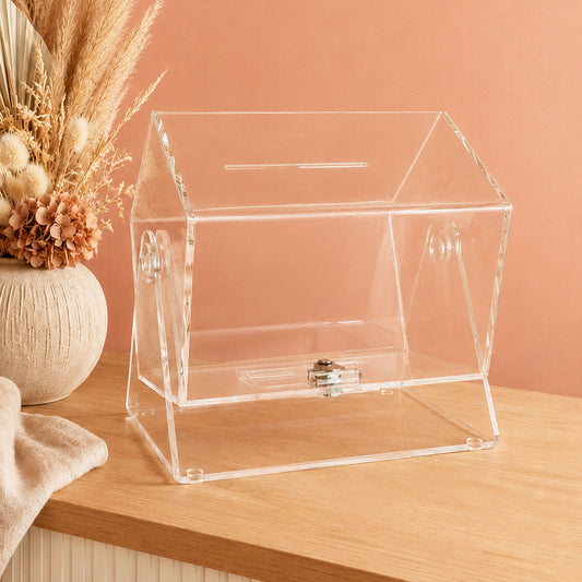 Acrylic Raffle Drum Rotating Barrel Prize Draw Competition Box Fundraiser Event Small Business Promotional Giveaway Ticket Holder Clear