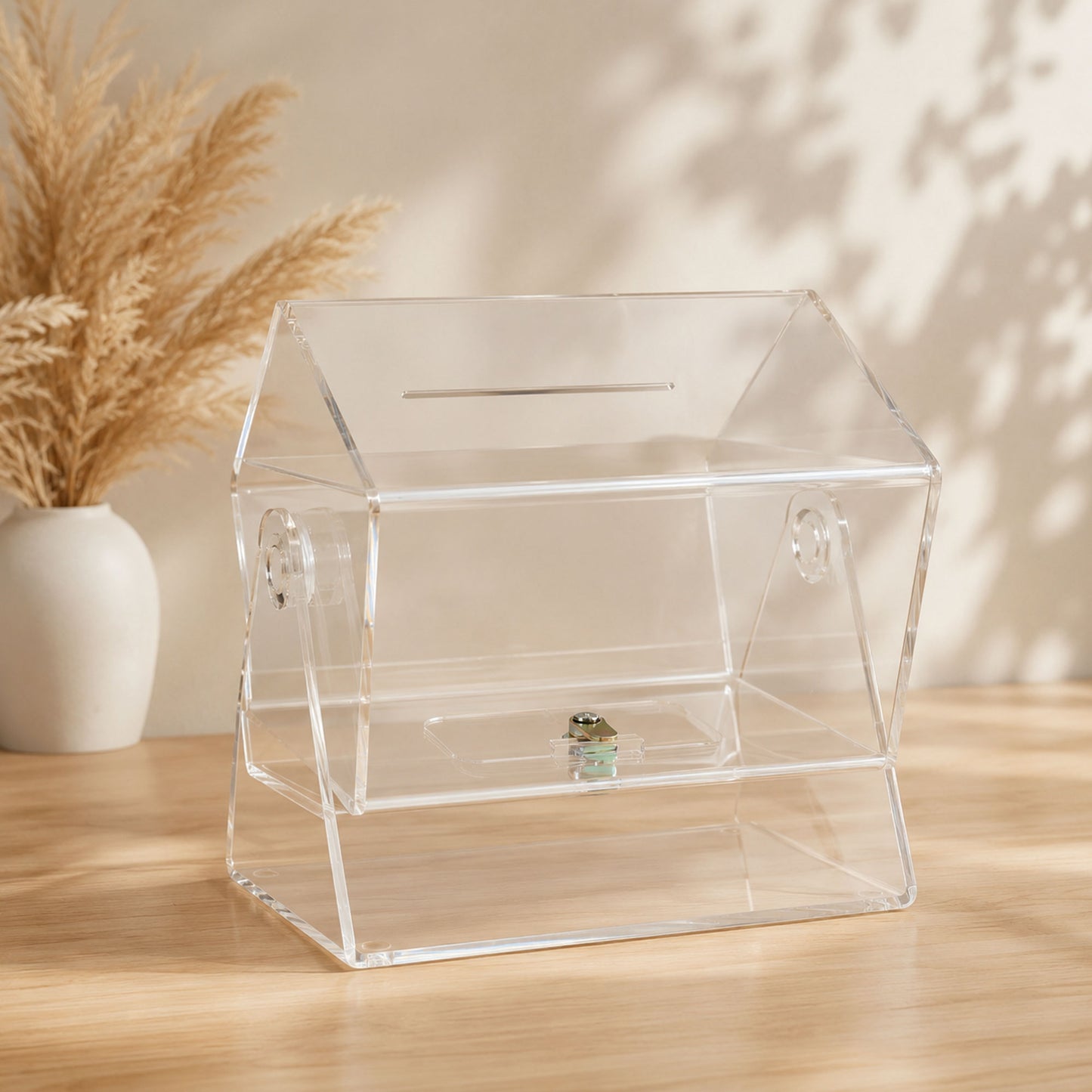 Acrylic Raffle Drum Rotating Barrel Prize Draw Competition Box Fundraiser Event Small Business Promotional Giveaway Ticket Holder Clear