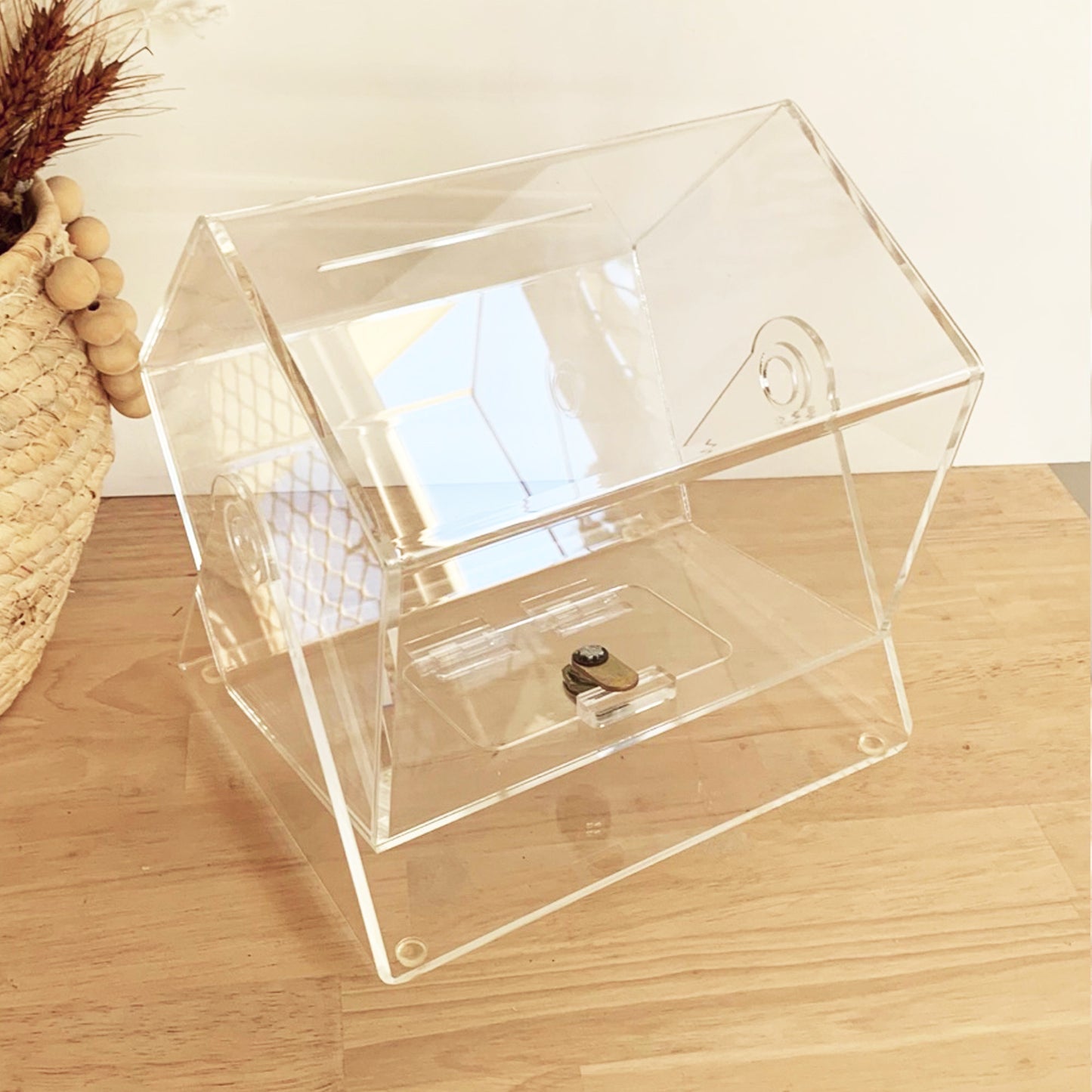 Acrylic Raffle Drum Rotating Barrel Prize Draw Competition Box Fundraiser Event Small Business Promotional Giveaway Ticket Holder Clear