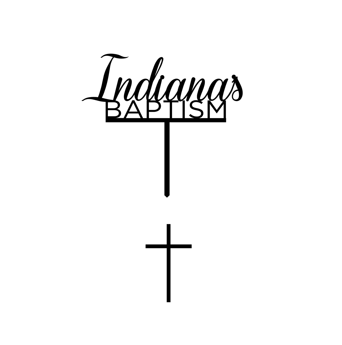 Indianna's Baptism Cake Topper