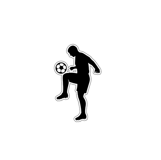 Double Layer Soccer Player Fropper - B&W Acrylic - 7inch - No Stick