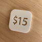 Medium Acrylic Price Tags with Cutout Numbers