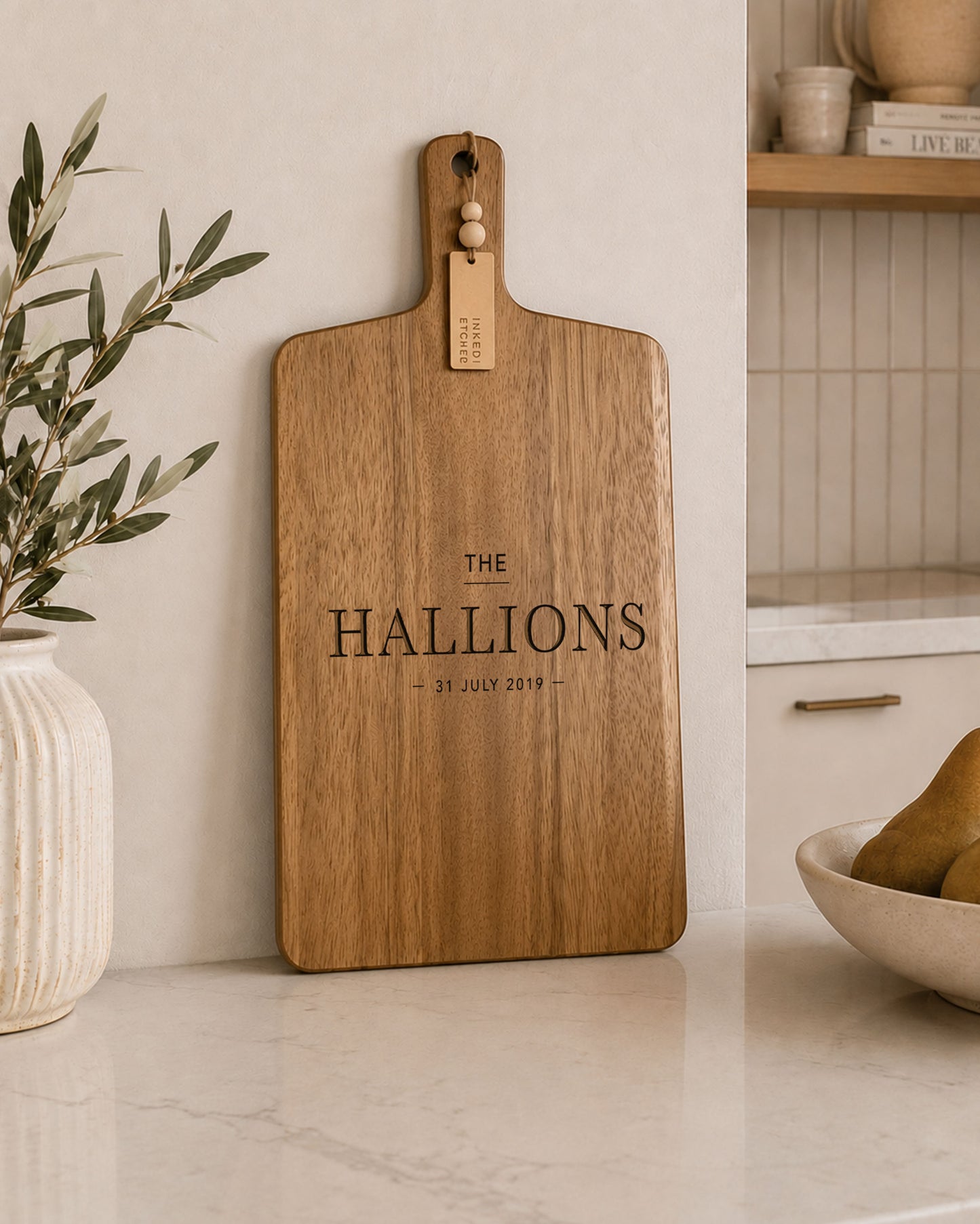 Custom Cutting Board – Personalised Family Name Serving Board | 50cm