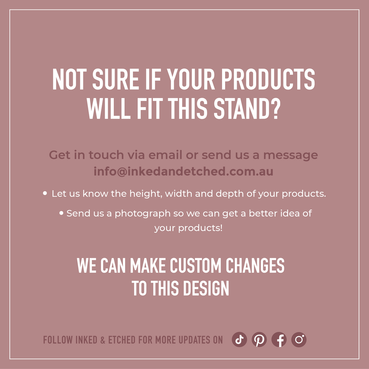 Information about customising an acrylic makeup display stand to fit different cosmetic products.